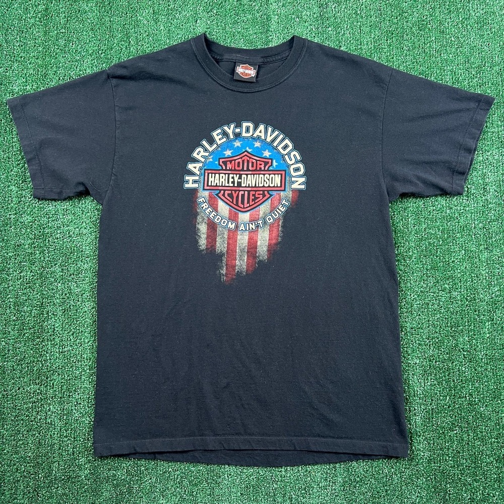 Harley-Davidson T-Shirt Men's L Black Cotton USA Tallahassee Florida USA Made